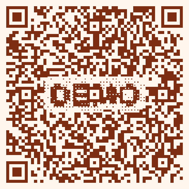 Pixel art QR code with the word DEMO written in pixel letters inside the code