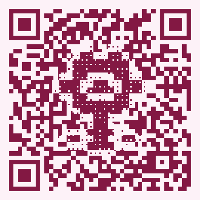 粉色像素画二维码，中央是花朵图案——美容美发页真实可扫样例